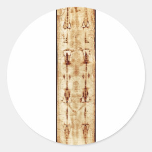 ERHÖHTES Leichentuch vollen Bild Turins Jesus Runder Aufkleber