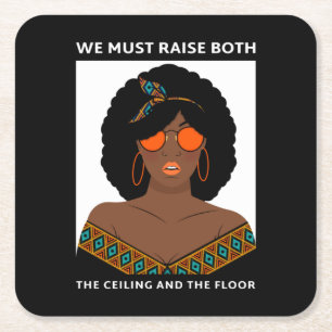 Erhöhung des Deckenbodens der BLM-Frauenrechte Rechteckiger Pappuntersetzer