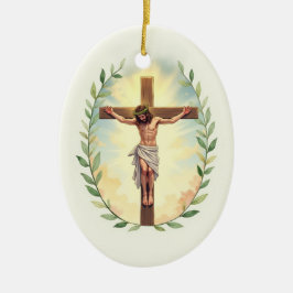 Erhöhung des Kreuzes Gottes Frieden und Segen  Keramik Ornament