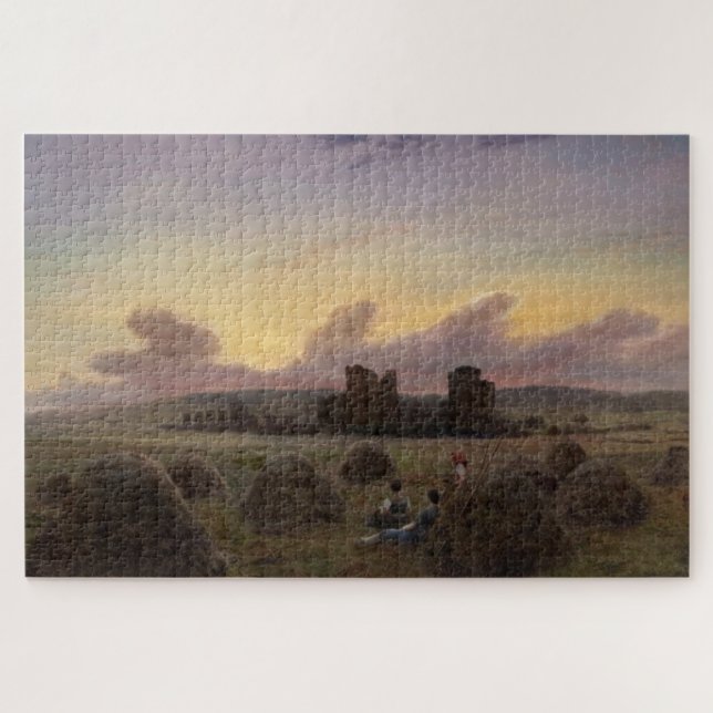 Erholung bei Hay Harvest - Caspar David Friedrich Puzzle (Horizontal)