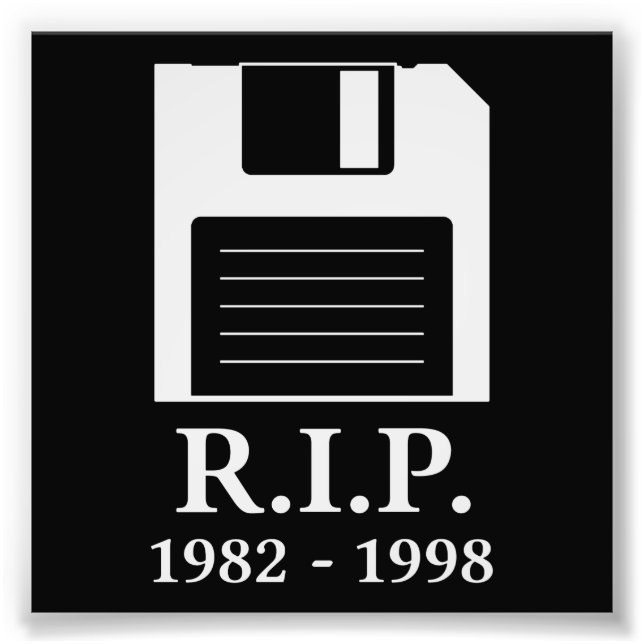 Erholung der Diskette "Peace RIP" Fotodruck (Vorne)