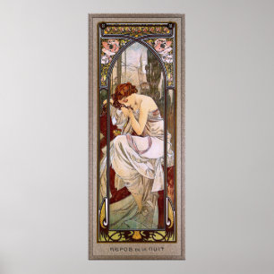 Erholung der Nacht von Alphonse Mucha Poster