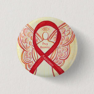 Erholung des Drogenmissbrauchs Angel Custom Button