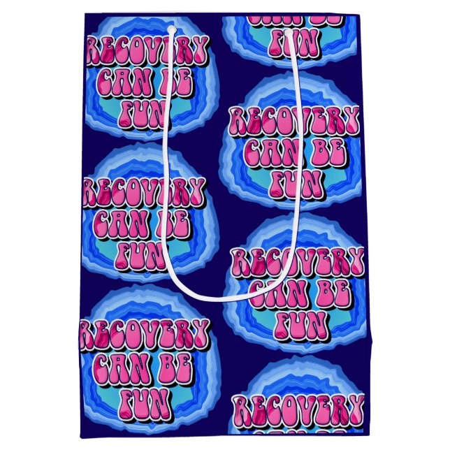 Erholung FUN Geode 12 Step OM Erholung Slogan Mittlere Geschenktüte (Rückseite)