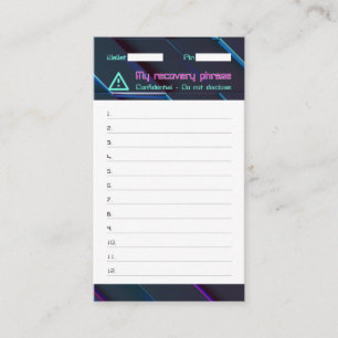 Erholung für das digitale Brieftaschenkennwort, Sa Visitenkarte