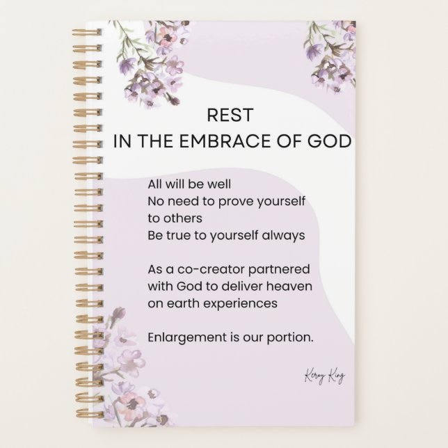 Erholung im Geiste Gottes Gedicht Planer (Vorderseite)