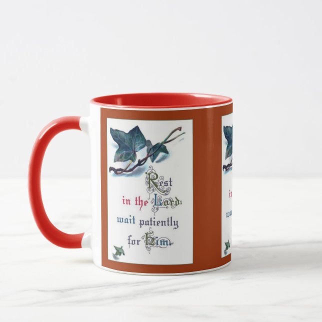 Erholung im Herrn warten geduldig auf ihn Tasse (Links)