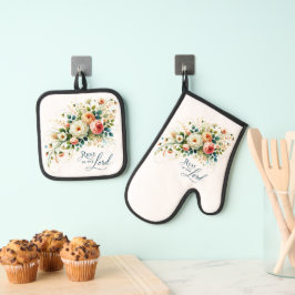 Erholung in der Blütezeit des Herrn Ofenhandschuh & Topflappen-Set