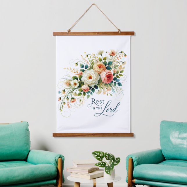 Erholung in der Blütezeit des Herrn Wandteppich Mit Holzrahmen (Wohnzimmer)