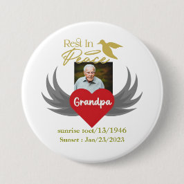 Erholung in Frieden, Beerdigung individueller Foto Button