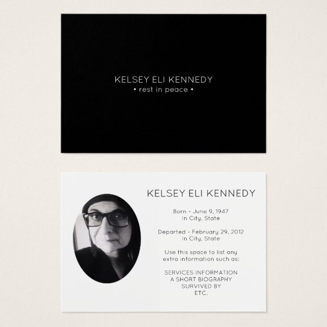 Erholung in Friedensbeerdigungskarte (Vorne & Hinten)