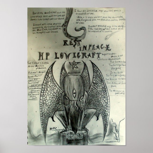 Erholung in Peace H.P. Lovecraft Poster (Vorne)