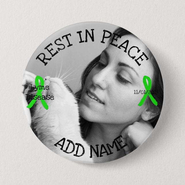 Erholung in Peace Lyme Disease Personalisiert Butt Button (Vorderseite)