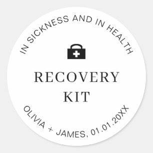 Erholung-Kit für Hochzeitstag Runder Aufkleber