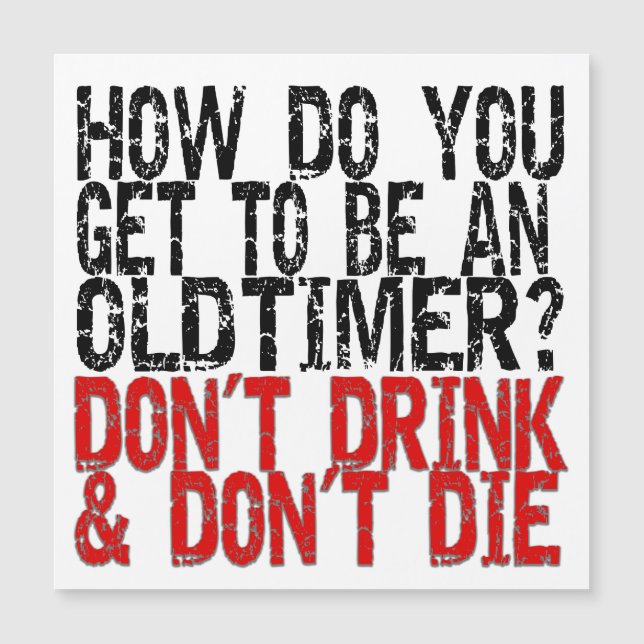 Erholung Old Timer Joke Magnetkarte (Vorderseite)