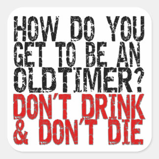 Erholung Old Timer Joke Quadratischer Aufkleber