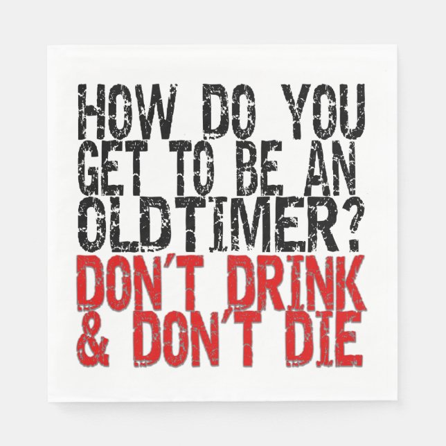 Erholung Old Timer Joke Serviette (Vorderseite)