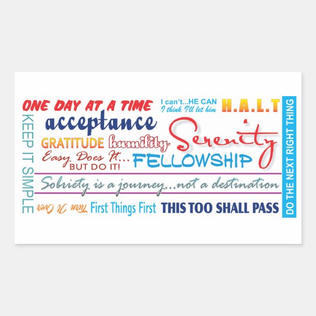 Erholung-Slogans Rechteckiger Aufkleber (Vorderseite)