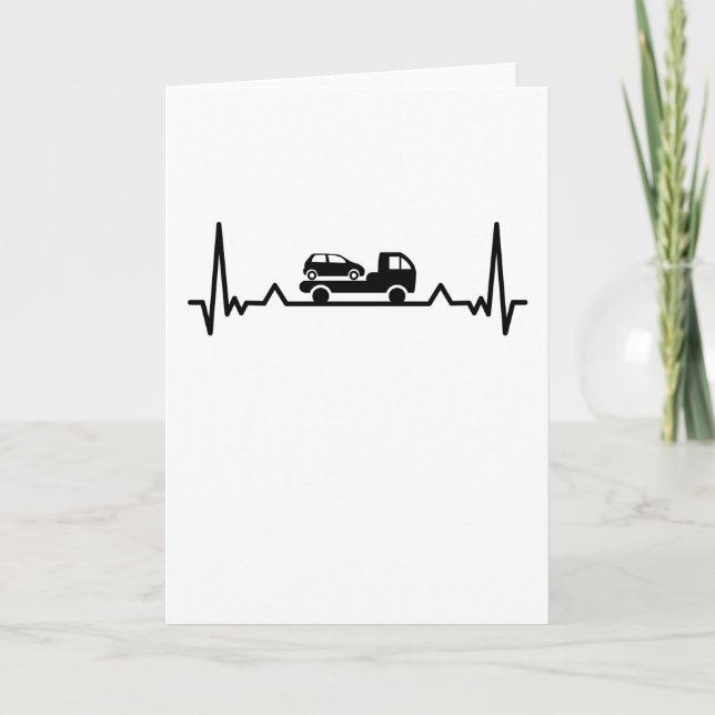 Erholung Truck Driver Heartbeat Geschenke Karte (Vorderseite)