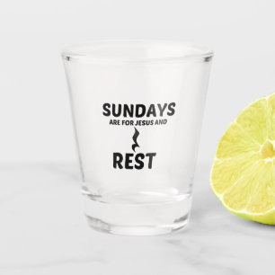 Erholung UND JESUS SONNTAG Schnapsglas