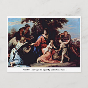 Erholung von Sebastiano Ricci nach Ägypten Postkarte