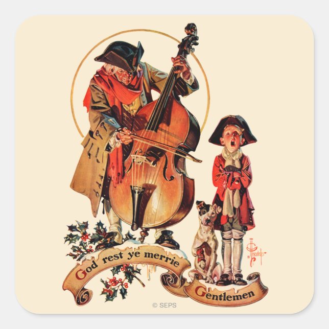 Erholung Ye Merrie Gentlemen Quadratischer Aufkleber (Vorderseite)