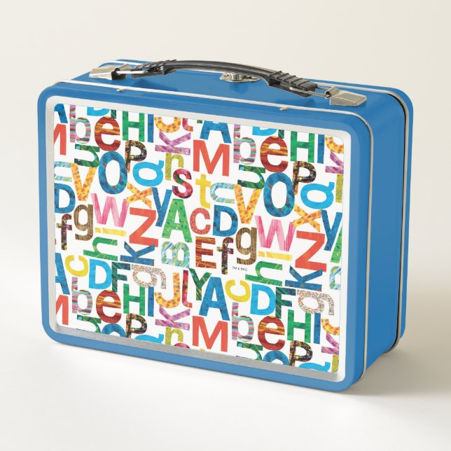 Eric Carle | Alphabet Muster Buchstaben Metall Brotdose (Rückseite)
