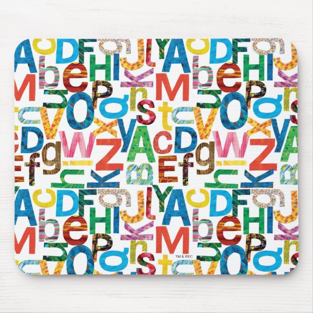 Eric Carle | Alphabet Muster Buchstaben Mousepad (Vorne)