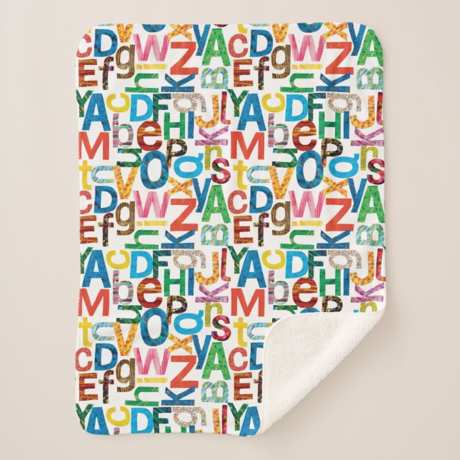 Eric Carle | Alphabet Muster Buchstaben Sherpadecke (Vorderseite)