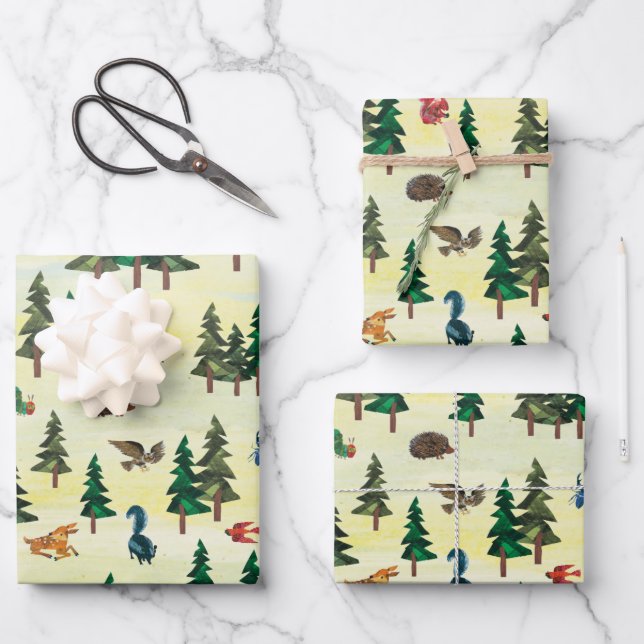 Eric Carle | Bereit für das Muster "Forest Fun" Geschenkpapier Set (Vorderseite)