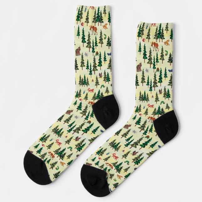 Eric Carle | Bereit für das Muster "Forest Fun" Socken (Linkes Detail)