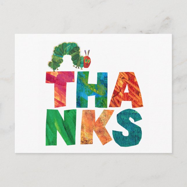 Eric Carle | Danke Raupe Postkarte (Vorderseite)