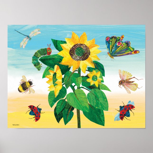 Eric Carle | Gartenlandschaft Blume Poster (Vorne)