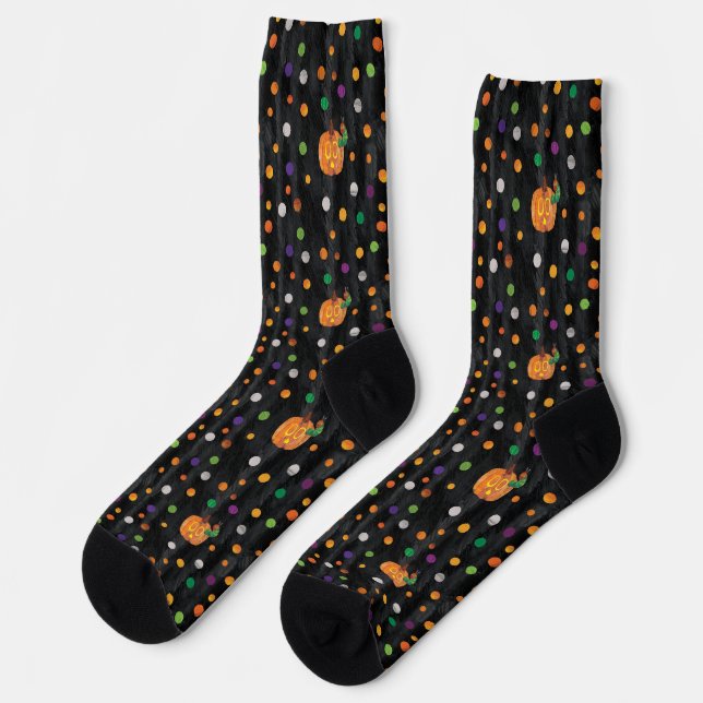 Eric Carle | Halloween Polka Dot Pattern Socken (Linkes Detail)
