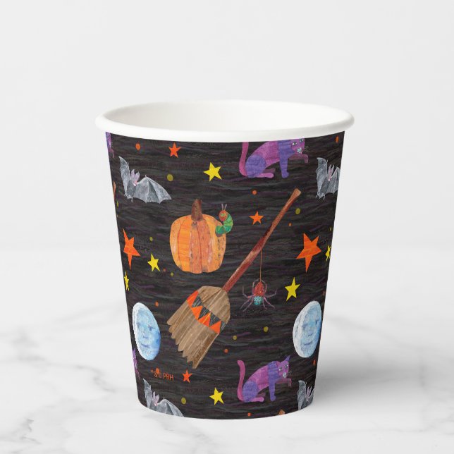 Eric Carle | Raupe Black Halloween Pattern Pappbecher (Vorderseite)
