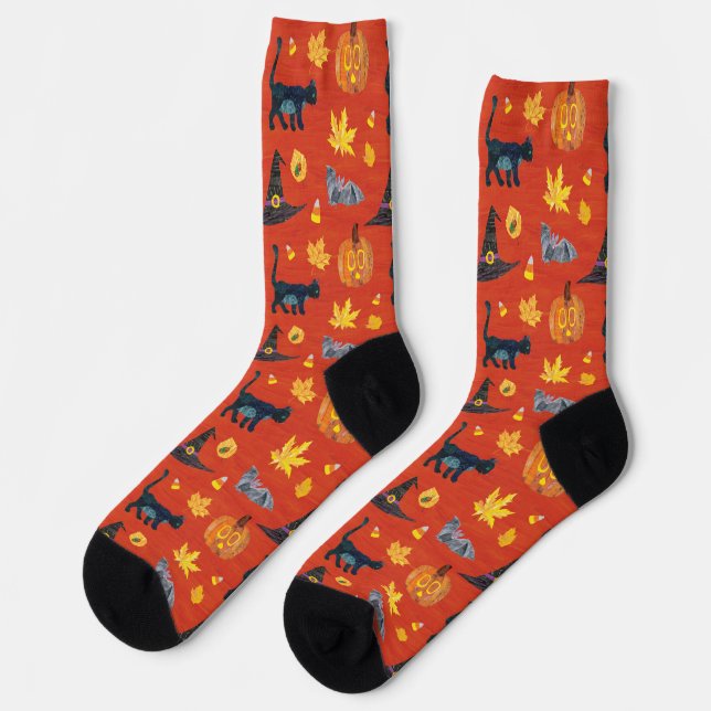 Eric Carle | Raupe Halloween-Muster Socken (Linkes Detail)