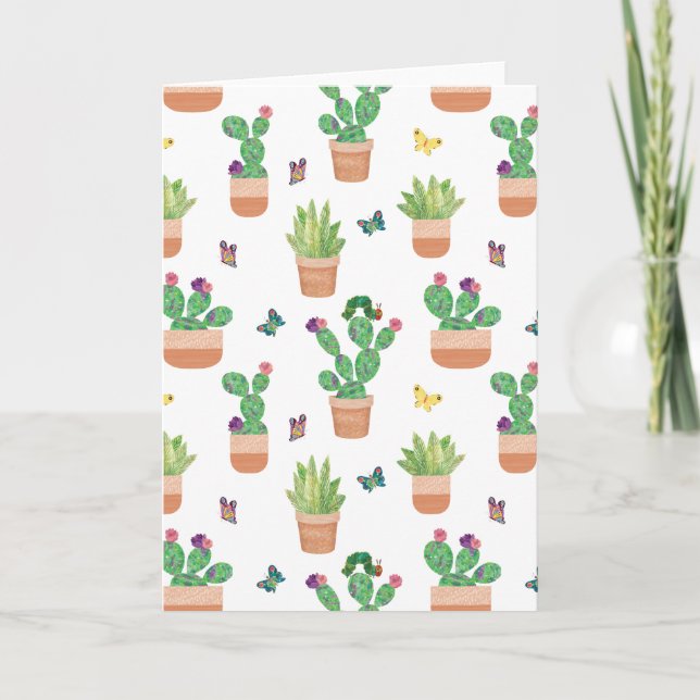 Eric Carle | Raupe, Kaktus und Schmetterling Pa Karte (Vorderseite)