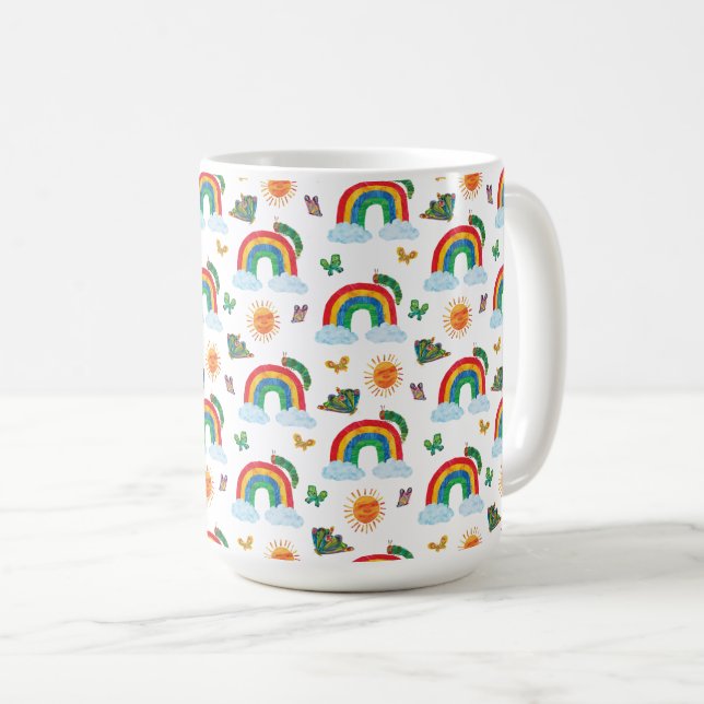 Eric Carle | Raupe zum Regenbogen-Schmetterling Kaffeetasse (VorderseiteRechts)