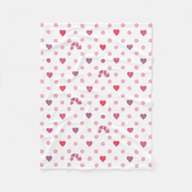 Eric Carle | Valentine Heart Polka Dot Pattern Fleecedecke (Vorderseite)