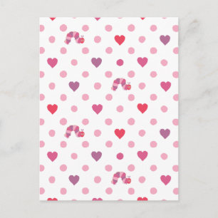 Eric Carle Valentine Heart Polka Dot Pattern Postkarte