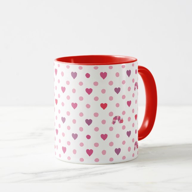 Eric Carle | Valentine Heart Polka Dot Pattern Tasse (VorderseiteRechts)