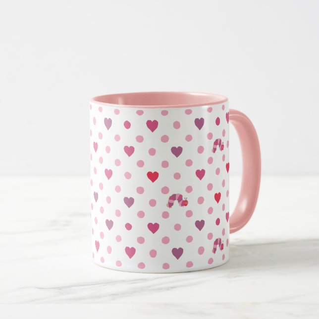 Eric Carle | Valentine Heart Polka Dot Pattern Tasse (VorderseiteRechts)