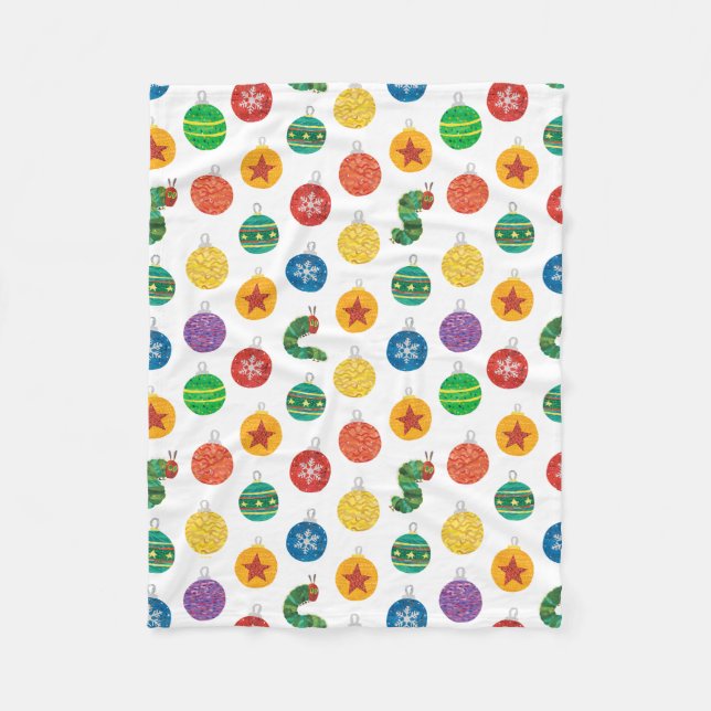 Eric Carle | Weihnachtsmuster der Raupe Fleecedecke (Vorderseite)