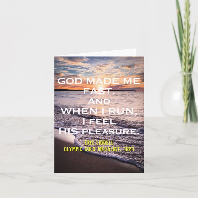 Eric Liddell Quote Grußkarte Karte (Vorderseite)