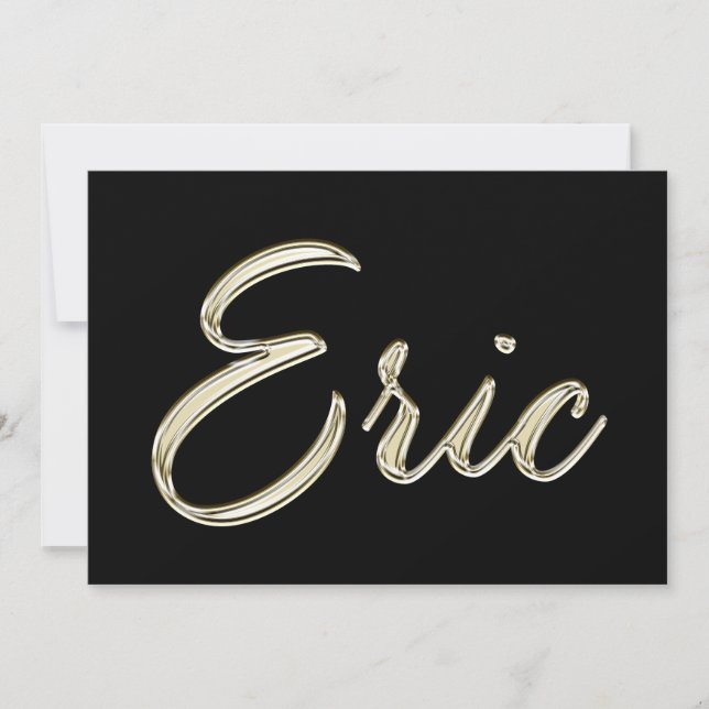 Eric Name white gold Handwriting Karte (Vorderseite)