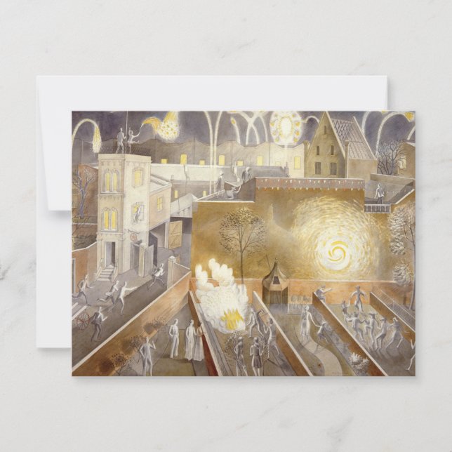 Eric Ravilious art, 5. November Karte (Vorderseite)