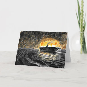 Eric Ravilious art, HMS Ark Royal in Action, Karte