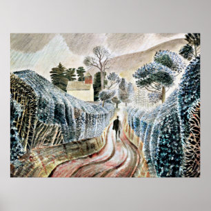 Eric Ravilious Art, Nassnachmittag, Poster