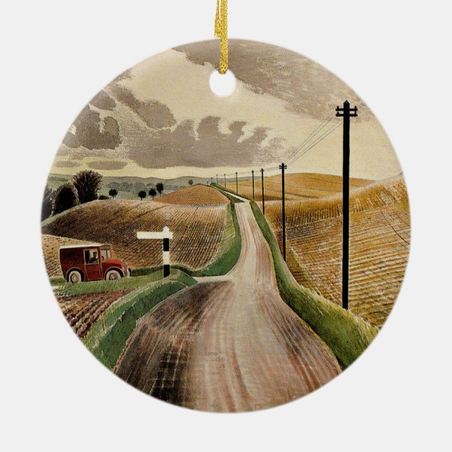 Eric Ravilious art, Wiltshire Landscape, Keramik Ornament (Hinten)