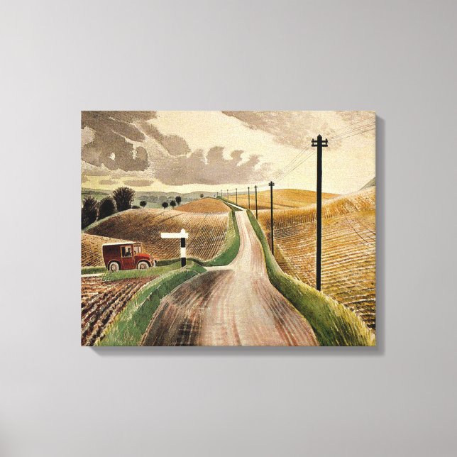 Eric Ravilious art, Wiltshire Landscape, Leinwanddruck (Vorderseite)